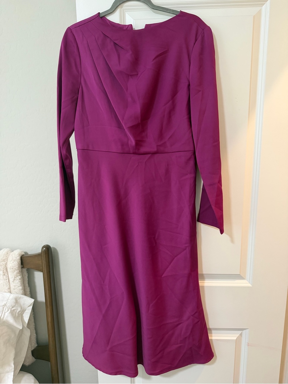 Women's Long Sleeve Magenta Dress L